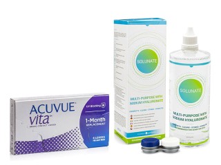 Acuvue Vita (6 linssiä) + Solunate Multi-Purpose 400 ml kotelolla