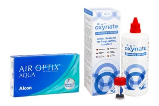 Air Optix Aqua (6 linssiä) + Oxynate Peroxide 380 ml kotelolla