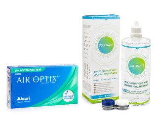 Air Optix for Astigmatism (3 linssiä) + Solunate Multi-Purpose 400 ml kotelolla