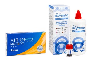 Air Optix Night & Day Aqua (6 linssiä) + Oxynate Peroxide 380 ml kotelolla