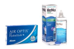 Air Optix Plus Hydraglyde (6 linssiä) + ReNu MultiPlus 360 ml kotelolla