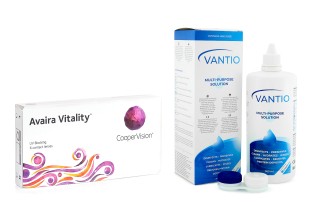 Avaira Vitality (6 linssiä) + Vantio Multi-Purpose 360 ml linssikotelolla