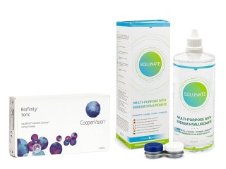 Biofinity Toric CooperVision (6 linser) + Solunate Multi-Purpose 400 ml med linsetui