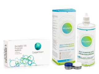 Biomedics 55 Evolution CooperVision (6 linssiä) + Solunate Multi-Purpose 400 ml linssikotelolla