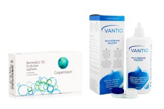 Biomedics 55 Evolution CooperVision (6 linssiä) + Vantio Multi-Purpose 360 ml linssikotelolla