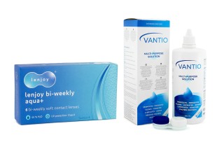 Lenjoy Bi-weekly Aqua+ (6 linssiä) + Vantio Multi-Purpose 360 ml ja linssikotelo