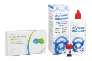 Lenjoy Monthly Comfort (6 linssiä) + Oxynate Peroxide 380 ml ja linssikotelo