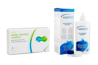 Lenjoy Monthly Comfort (6 linssiä) + Vantio Multi-Purpose 360 ml ja linssikotelo