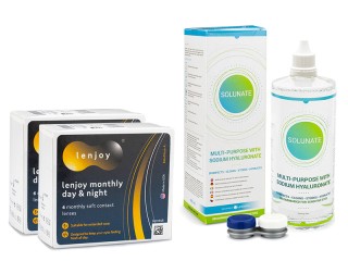 Lenjoy Monthly Day & Night (12 linssiä) + Solunate Multi-Purpose 400 ml ja linssikotelo