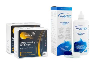 Lenjoy Monthly Day & Night (12 linssiä) + Vantio Multi-Purpose 360 ml ja linssikotelo