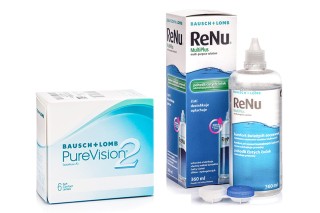PureVision 2 (6 linssiä) + ReNu MultiPlus 360 ml kotelolla