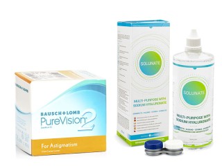 PureVision 2 for Astigmatism (6 linssiä) + Solunate Multi-Purpose 400 ml kotelolla