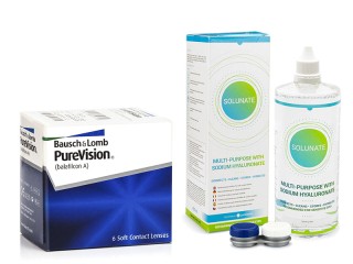 PureVision (6 linssiä) + Solunate Multi-Purpose 400 ml kotelolla