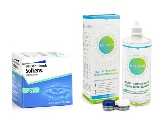 SofLens 38 (6 linssiä) + Solunate Multi-Purpose 400 ml linssikotelolla