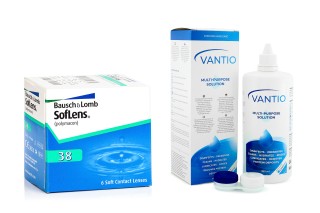 SofLens 38 (6 linssiä) + Vantio Multi-Purpose 360 ml linssikotelolla